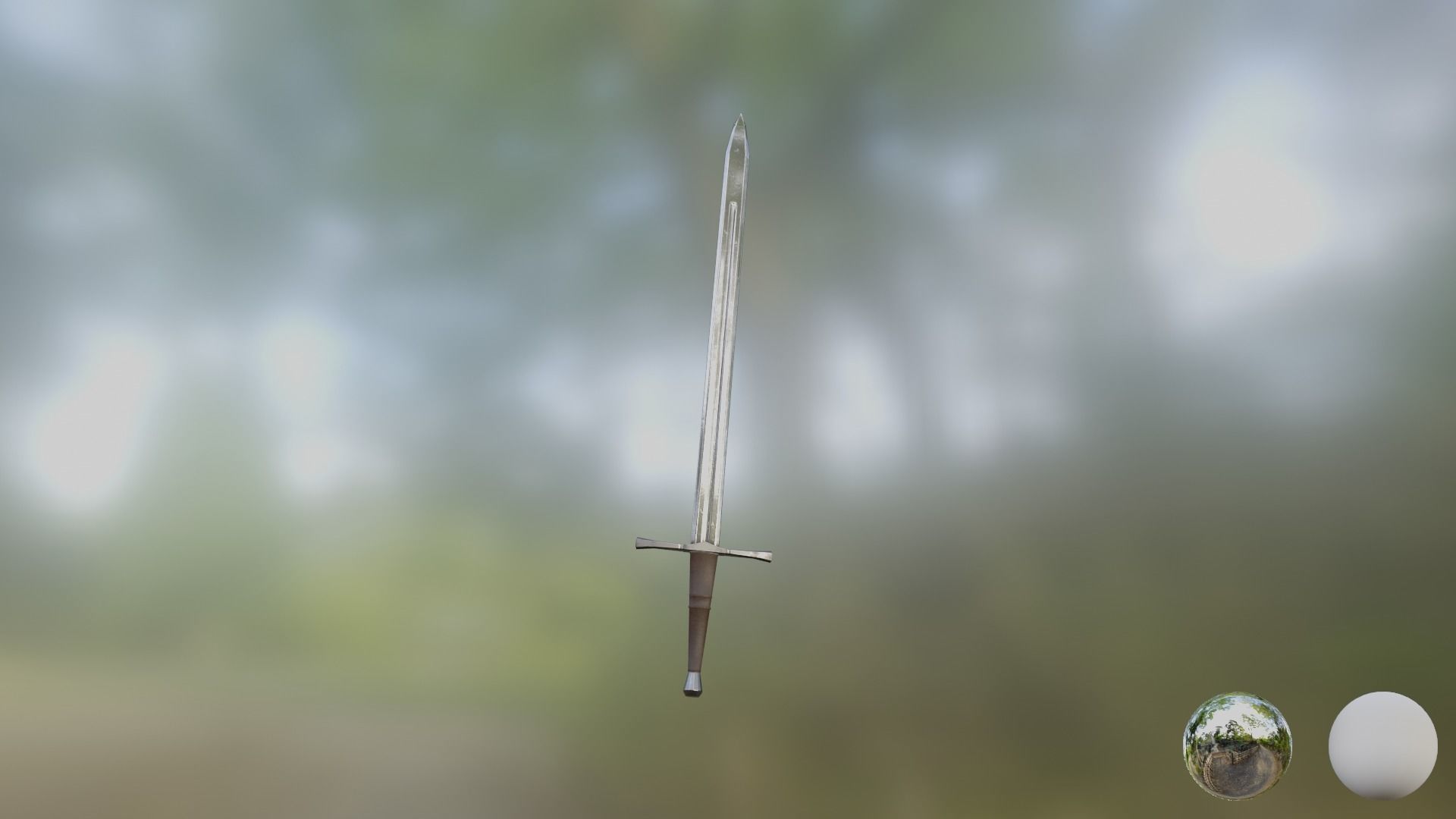 Medival Sword Low-poly 3D model_2