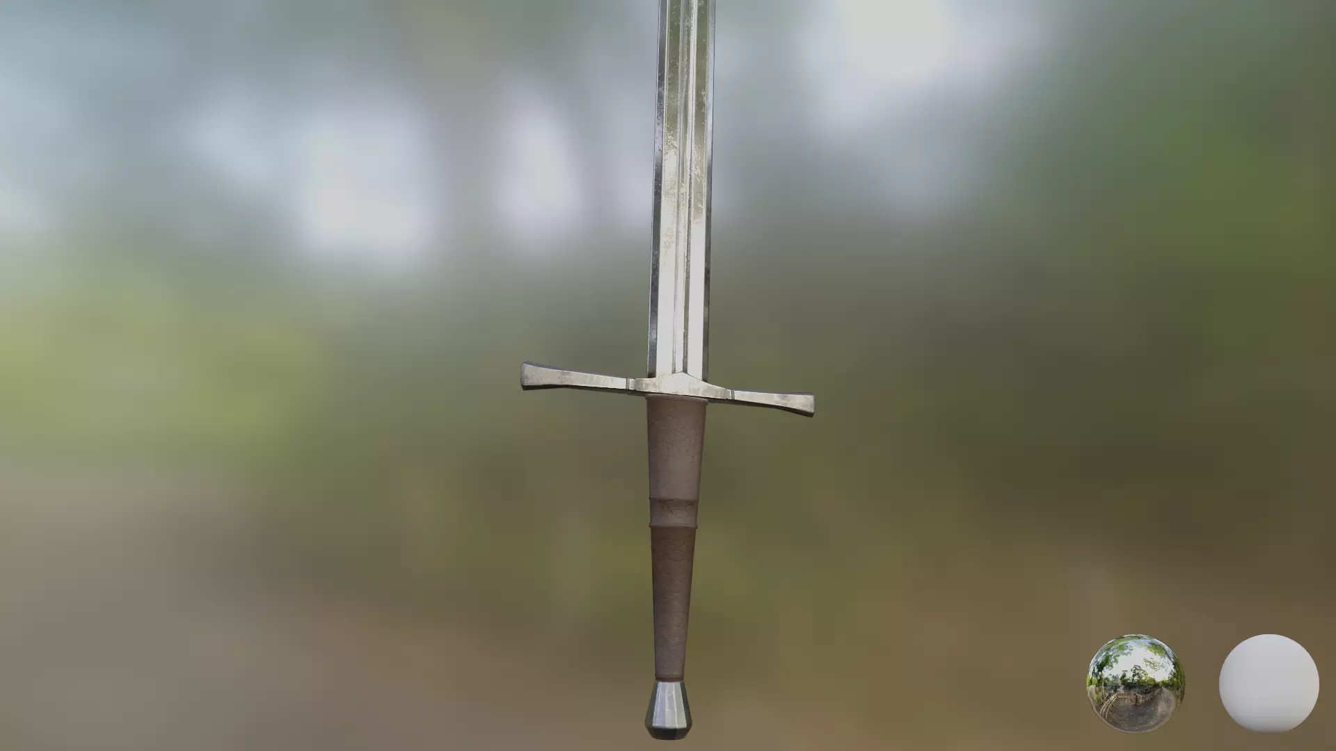 Medival Sword Low-poly 3D model_0