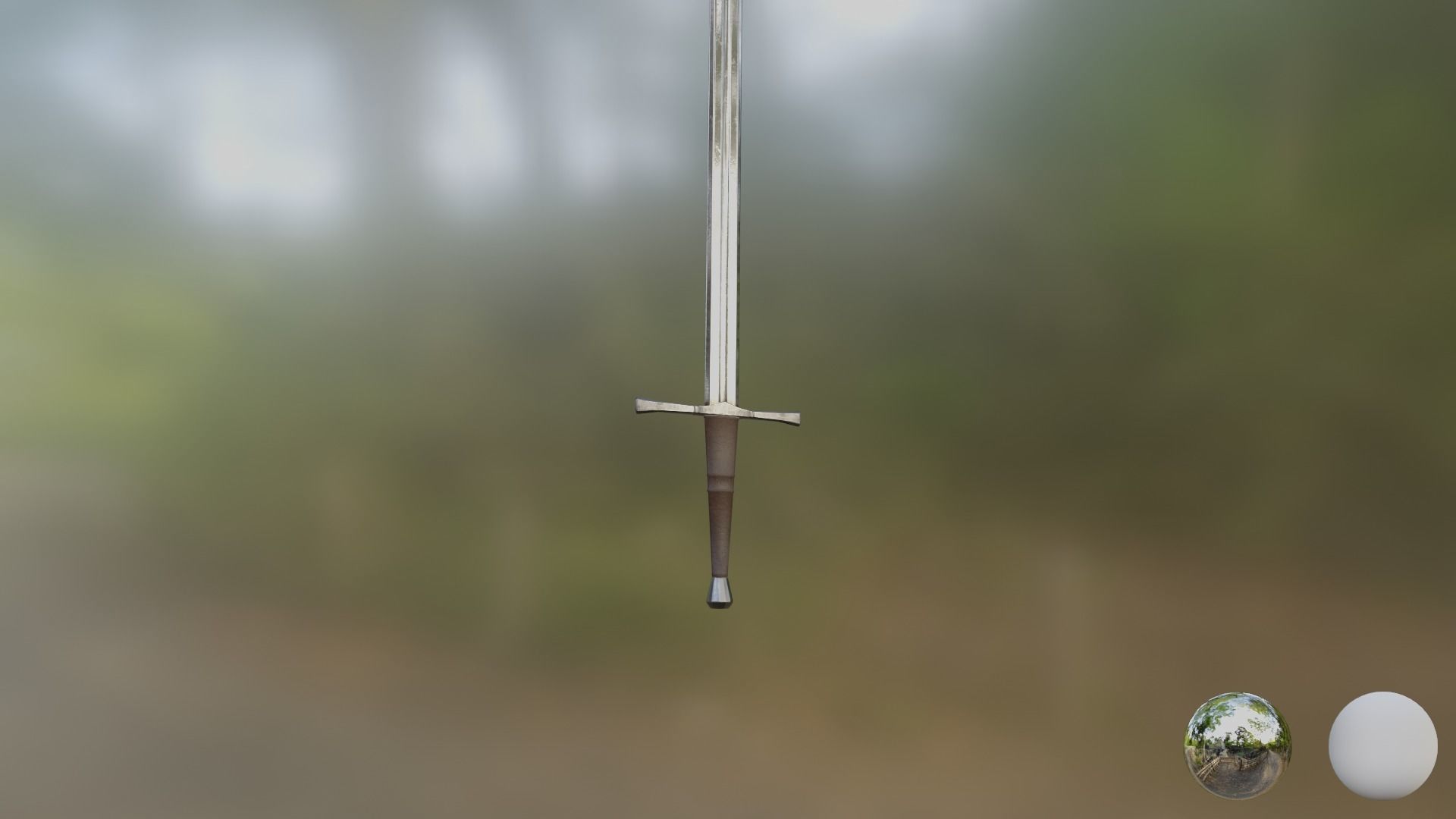Medival Sword Low-poly 3D model_3