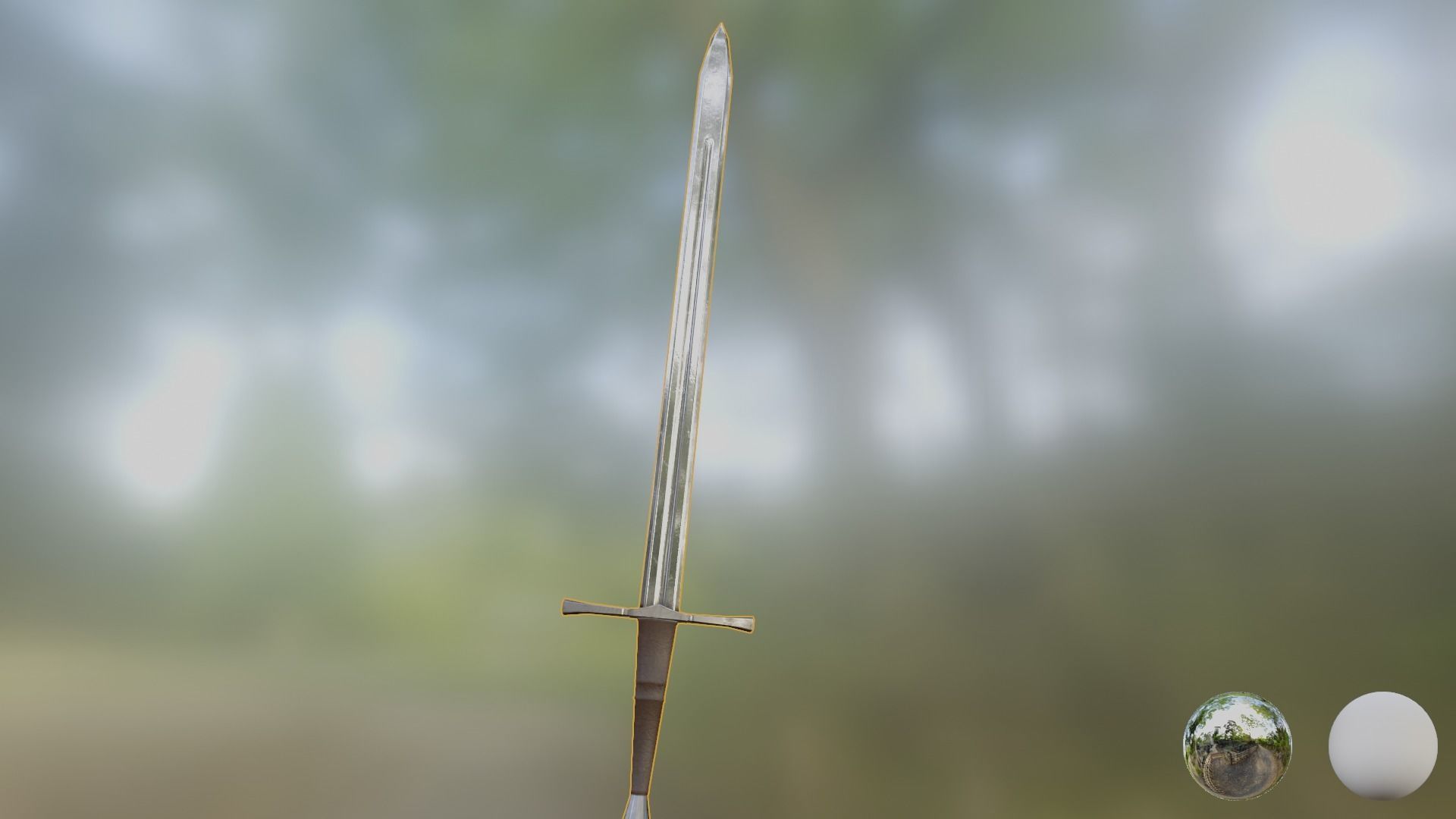 Medival Sword Low-poly 3D model_1
