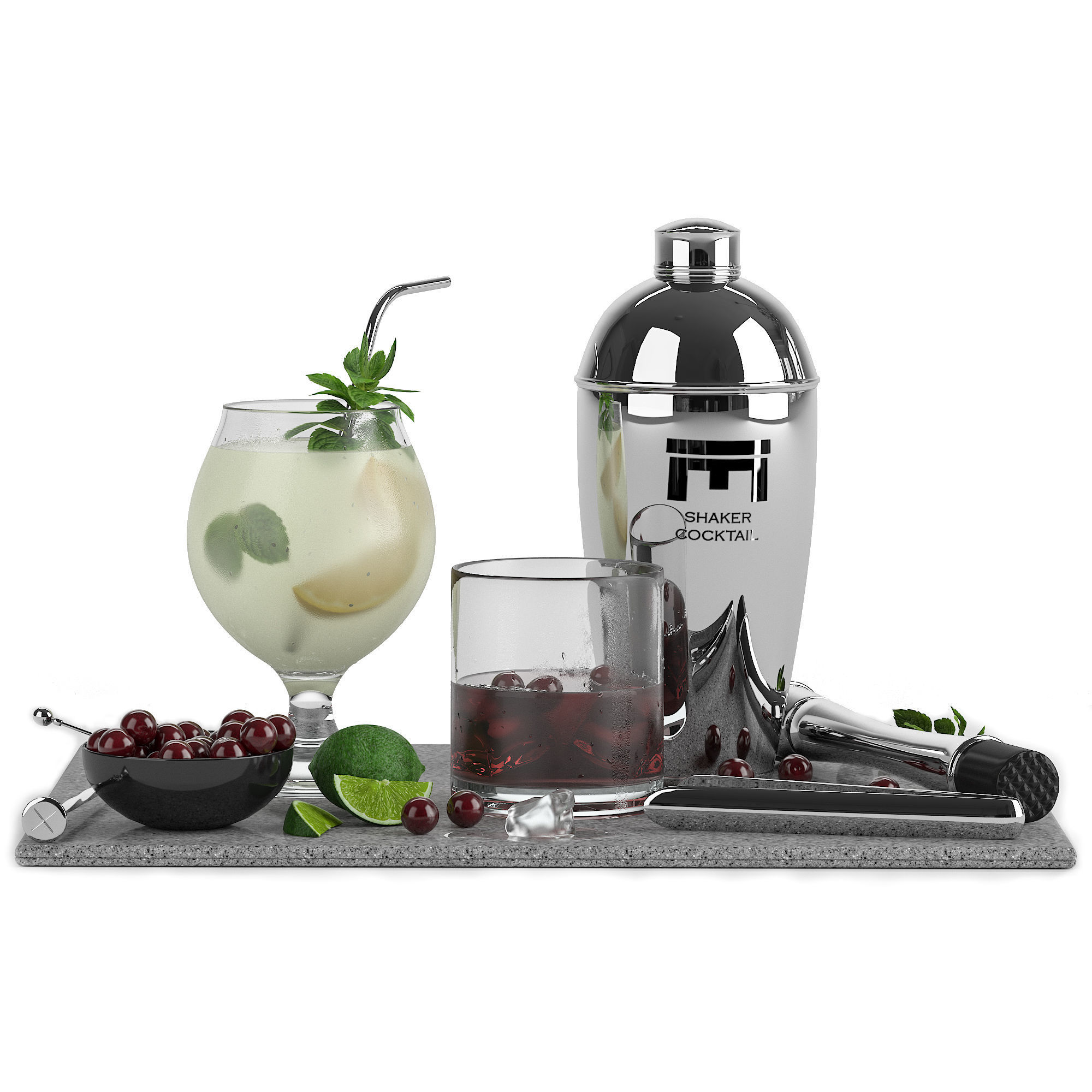 cocktail-Decor-set 3D model_1