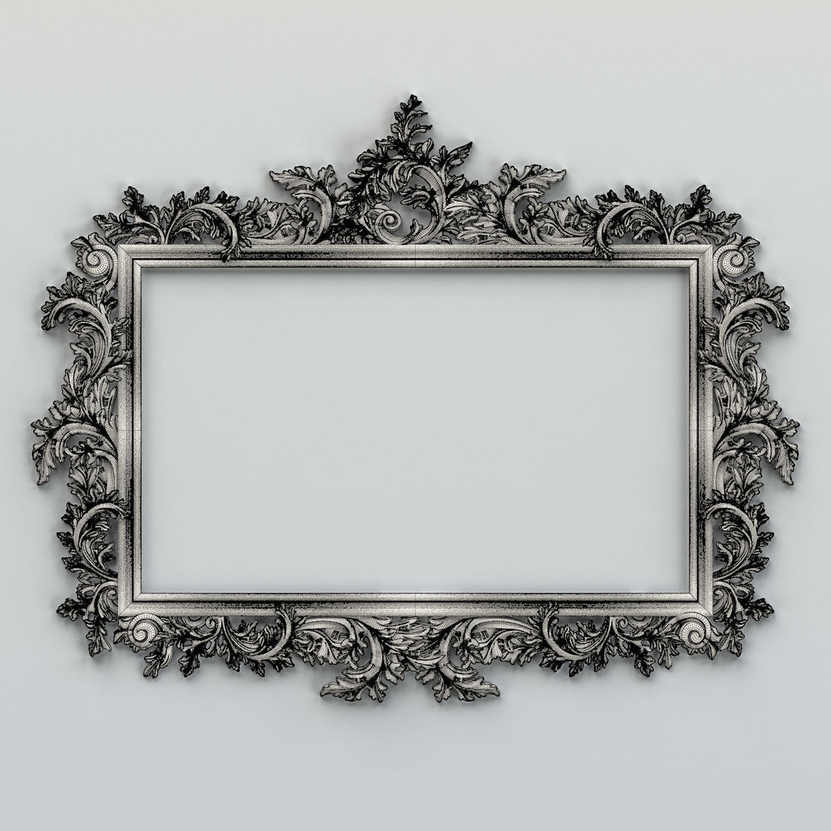 Rectangle mirror frame 019 3D model_5