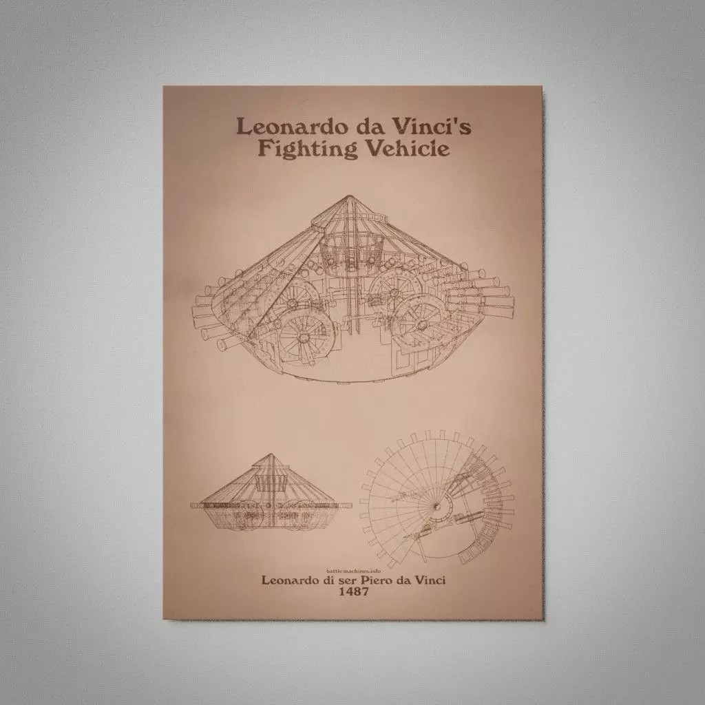 Da Vinci Tank Wall Picture 3D model_0