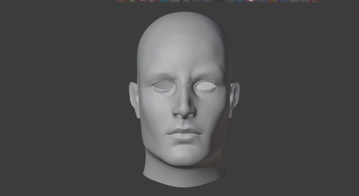 Character Head Low-poly 3D model_4