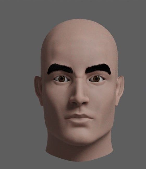 Character Head Low-poly 3D model_1