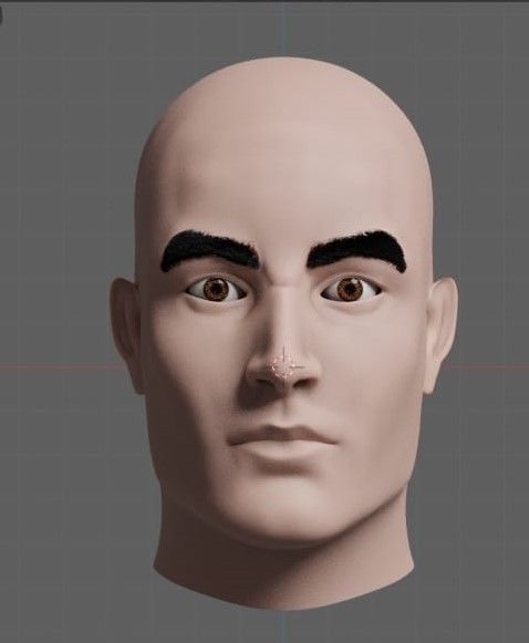 Character Head Low-poly 3D model_2