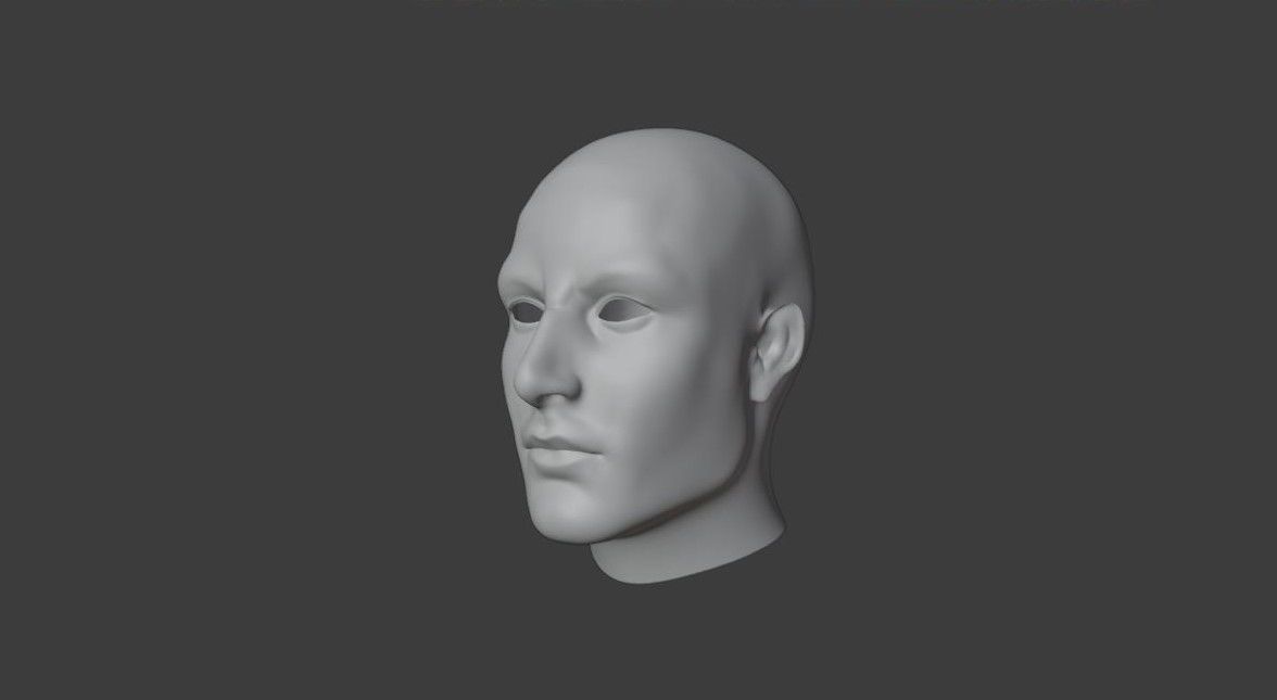Character Head Low-poly 3D model_5