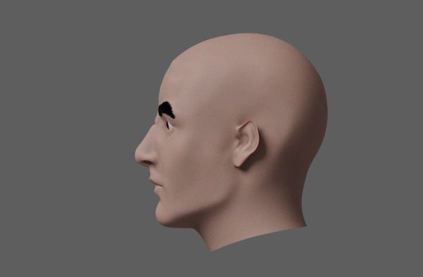 Character Head Low-poly 3D model_6