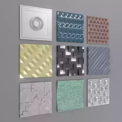 3d wallpanels wall panel with bubbles Free low-poly 3D model
