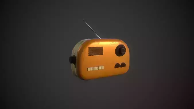 Stylized Retro Radio PBR low-poly game ready