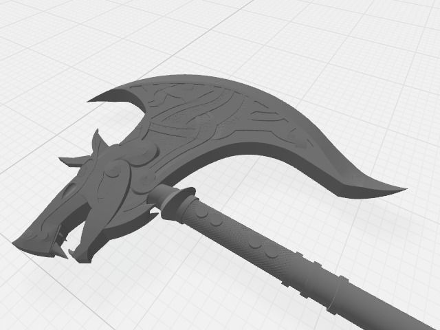 AC Valhalla - Sepulcher Axe 3D print model_3