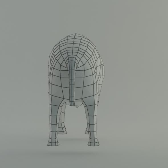 bison base mesh Low-poly 3D model_4