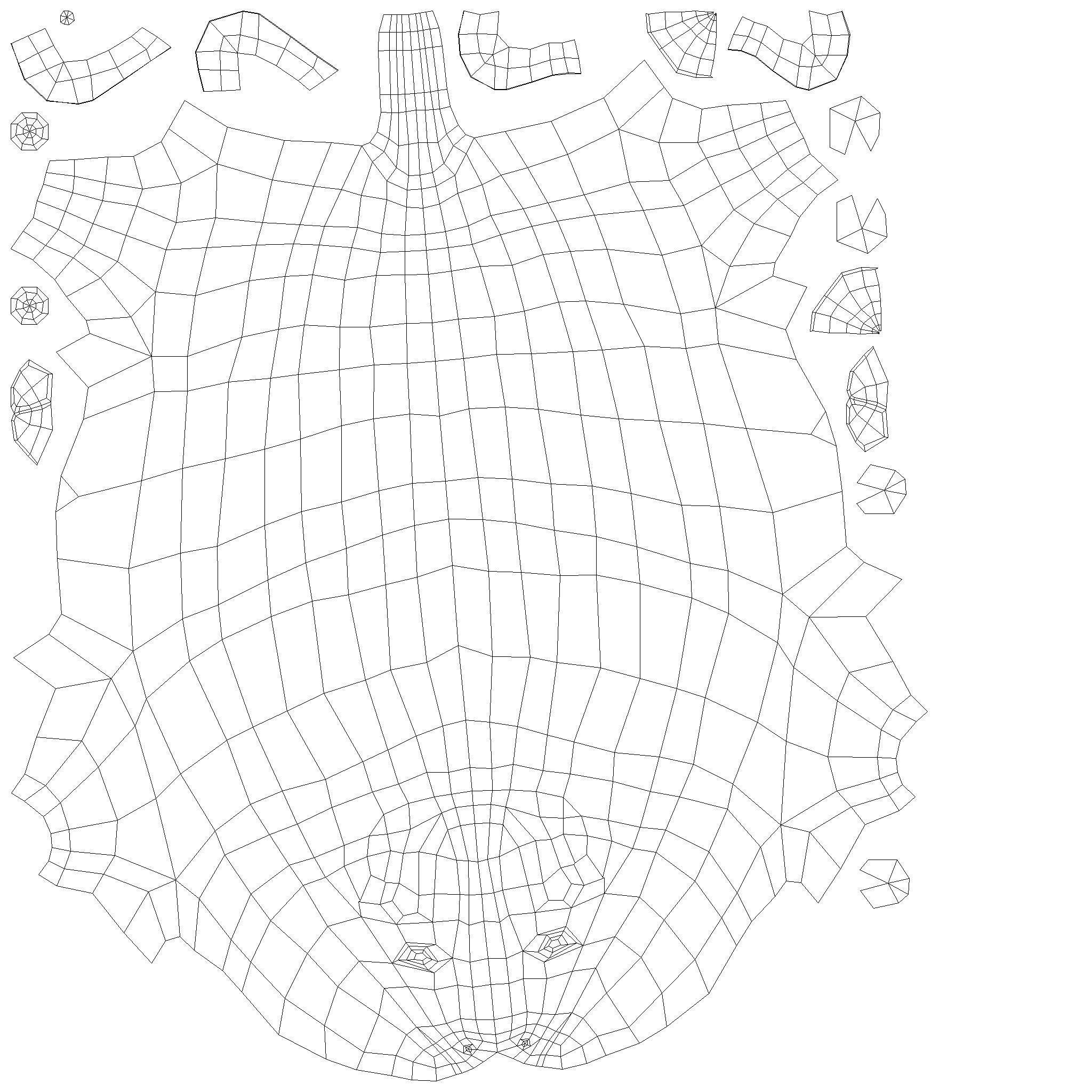 bison base mesh Low-poly 3D model_7