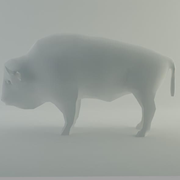 bison base mesh Low-poly 3D model_5