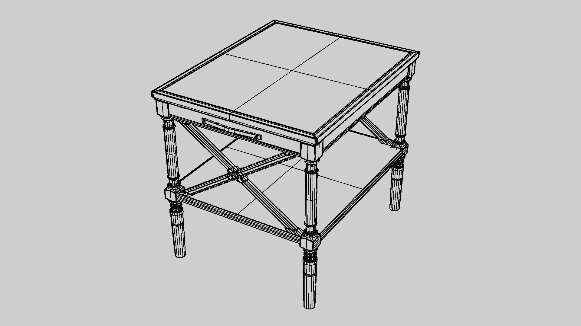 Fancy end table 3D model_13