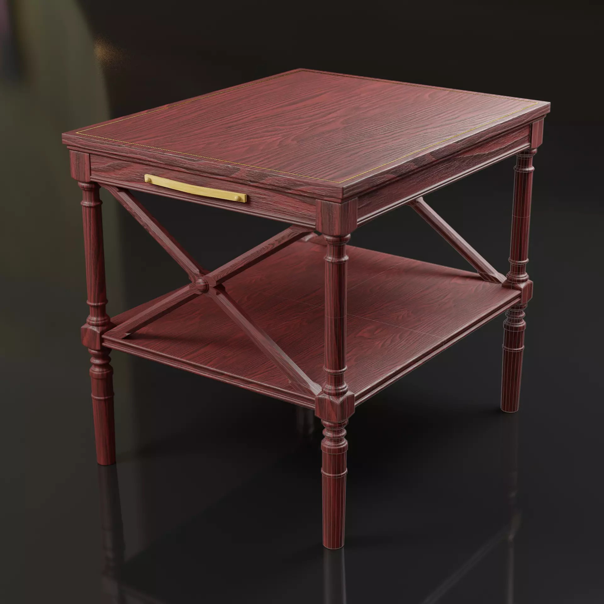 Fancy end table 3D model_0