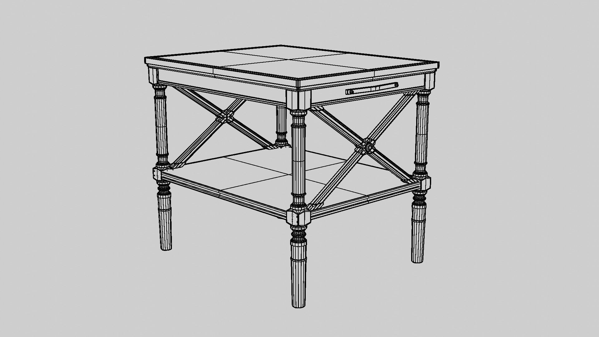 Fancy end table 3D model_14