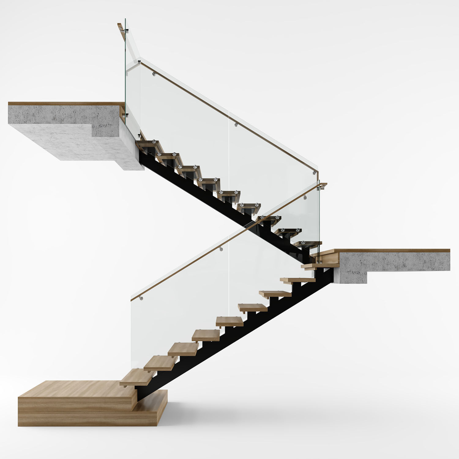 Modern interior stair 07 3D model_5