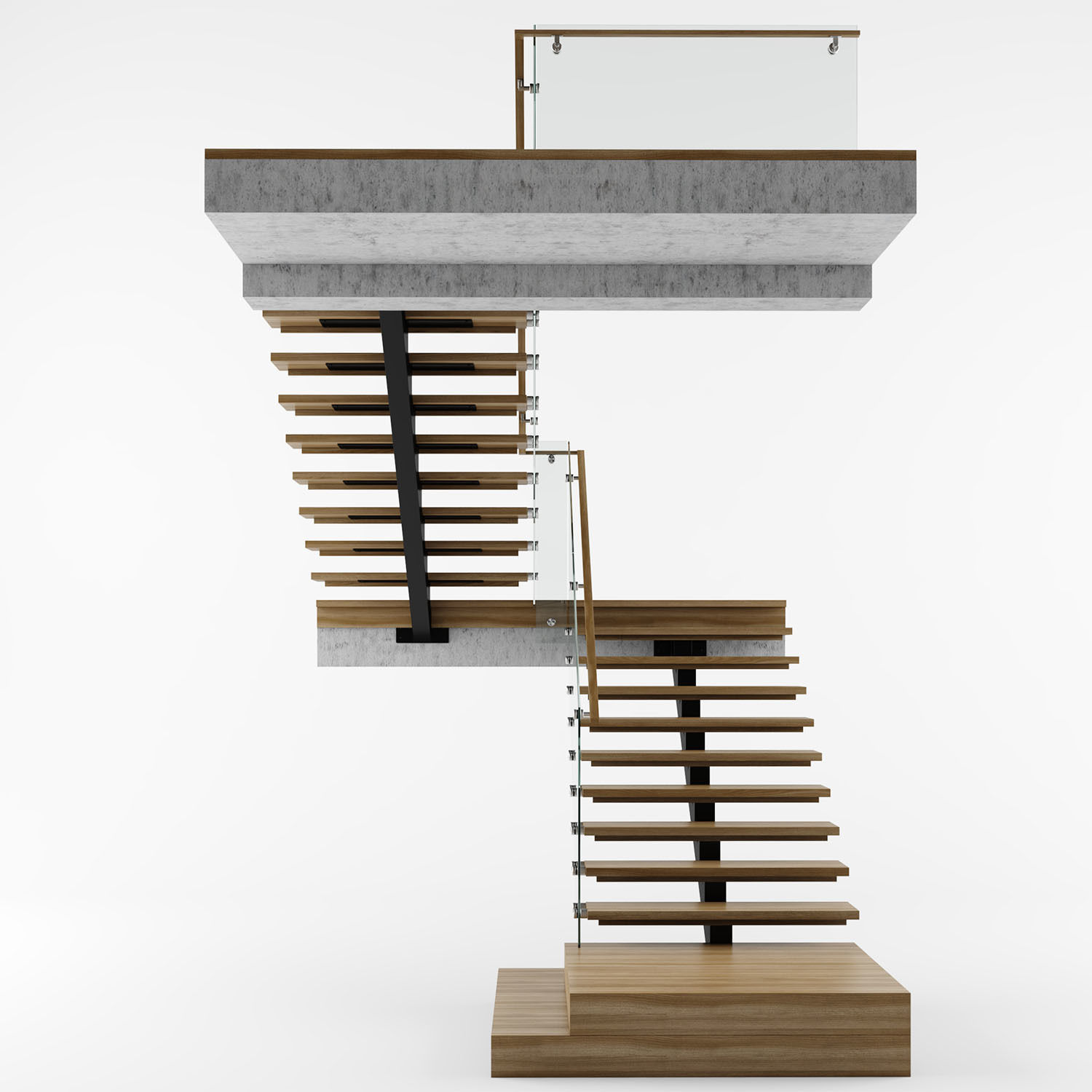 Modern interior stair 07 3D model_4
