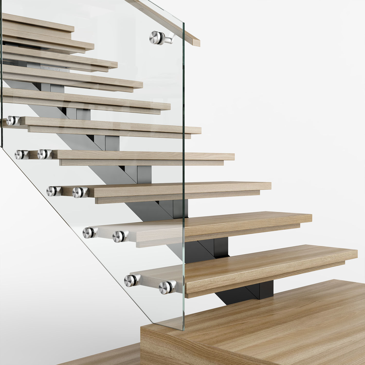 Modern interior stair 07 3D model_10