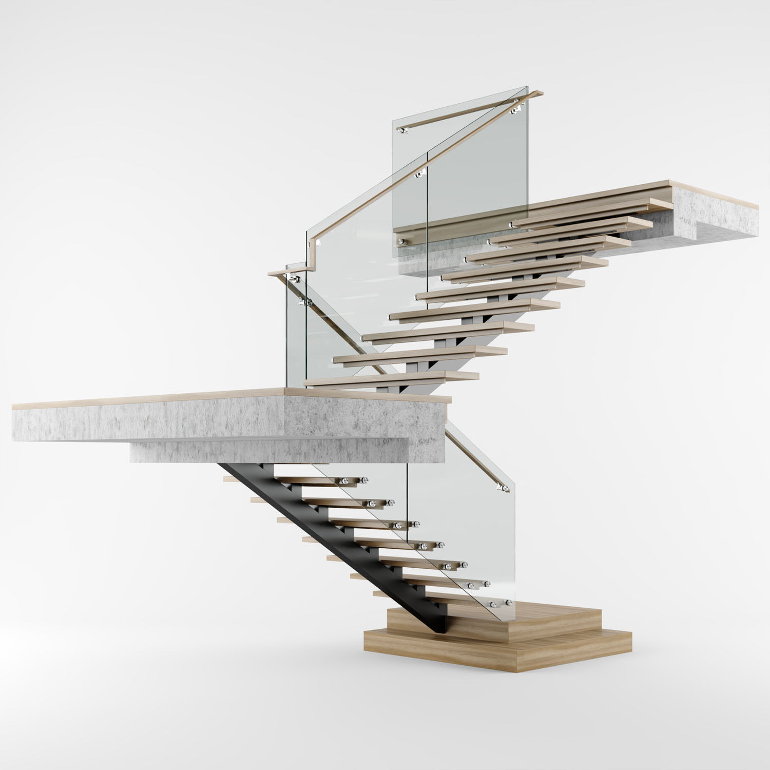 Modern interior stair 07 3D model_1