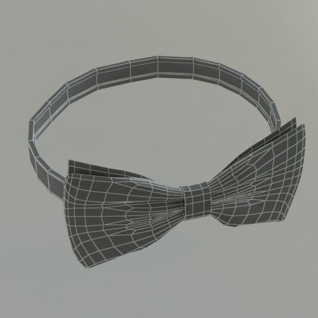 bowtie bow tie with dots 3D model_3
