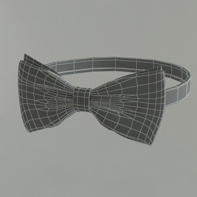 bowtie bow tie with dots 3D model_2