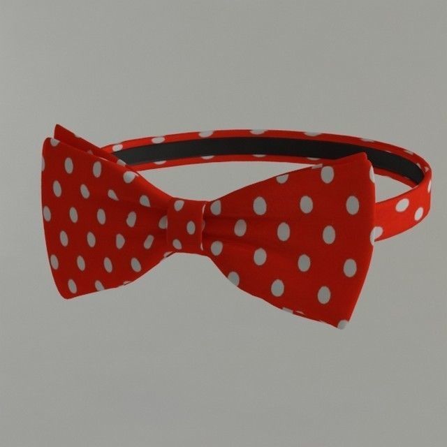 bowtie bow tie with dots 3D model_1