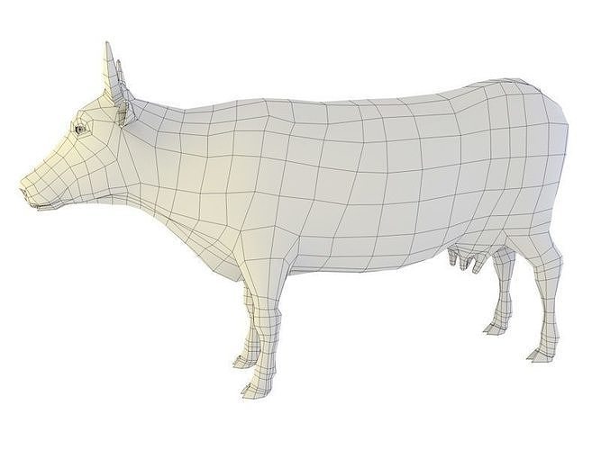 cow base mesh Low-poly 3D model