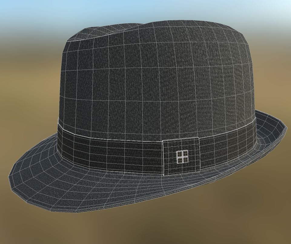 hat 3d fedora 3D model_2