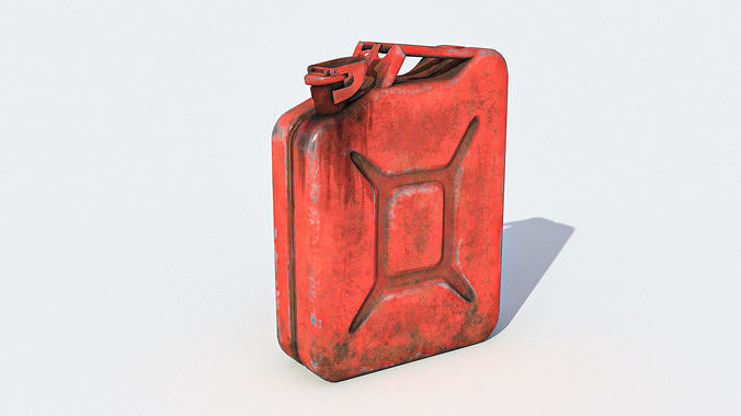 Low poly worn out gasoline can Low-poly 3D model
