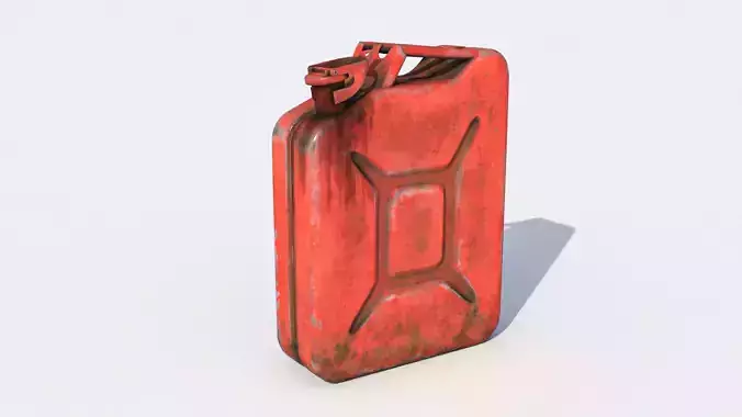 Low poly worn out gasoline can Low-poly 3D model
