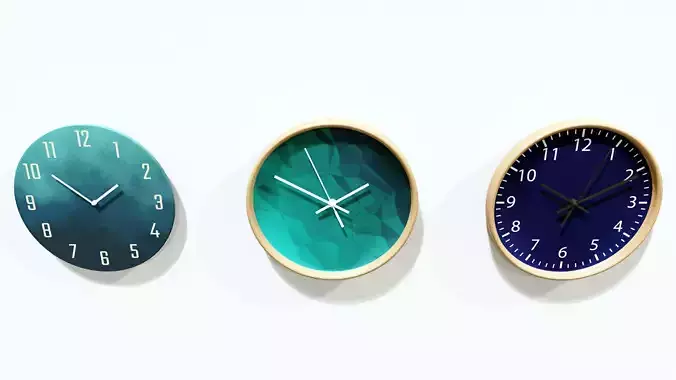 Simple Clocks pack Free low-poly 3D model