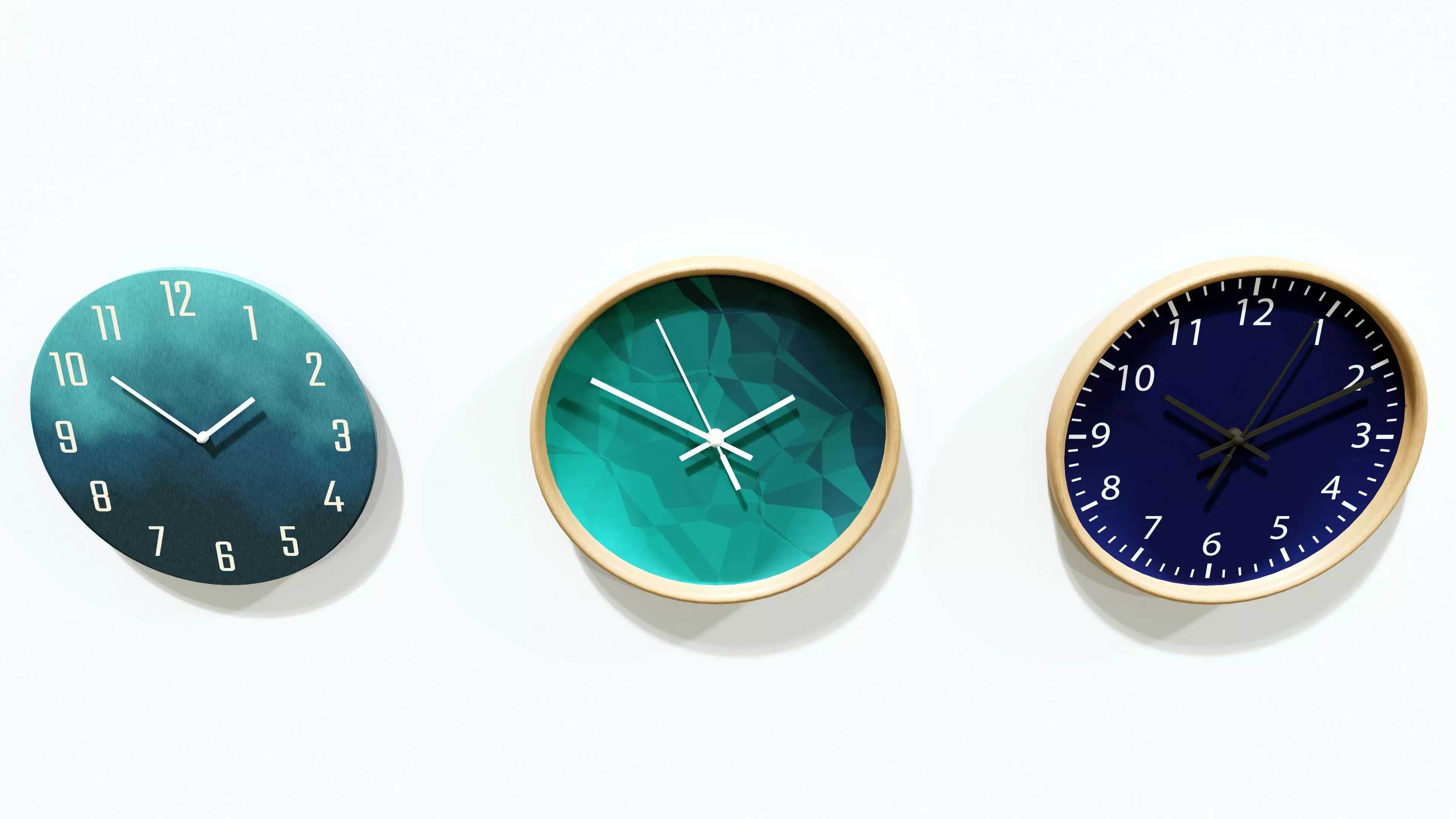 Simple Clocks pack Free low-poly 3D model_0