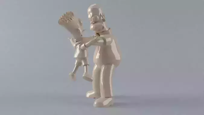 Homer y Bart Strangle 3D print model