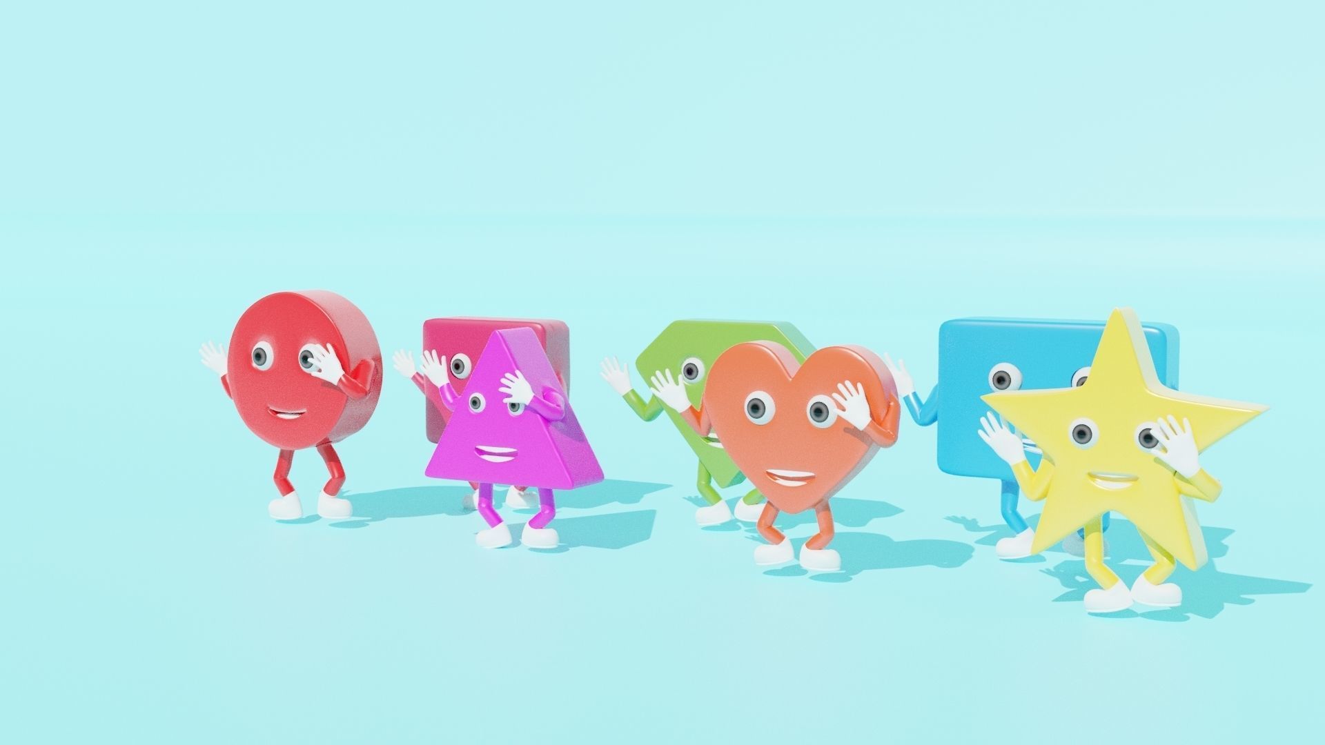 Rigged 3D shapes Low-poly 3D model_1