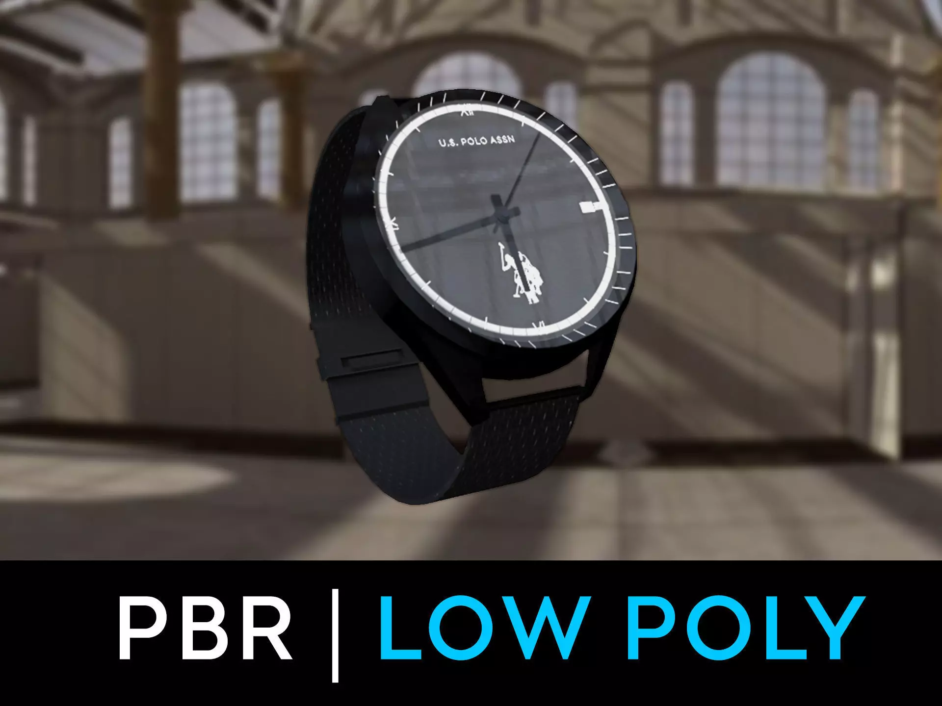 Lowpoly PBR Watch US Polo  Low-poly 3D model_0