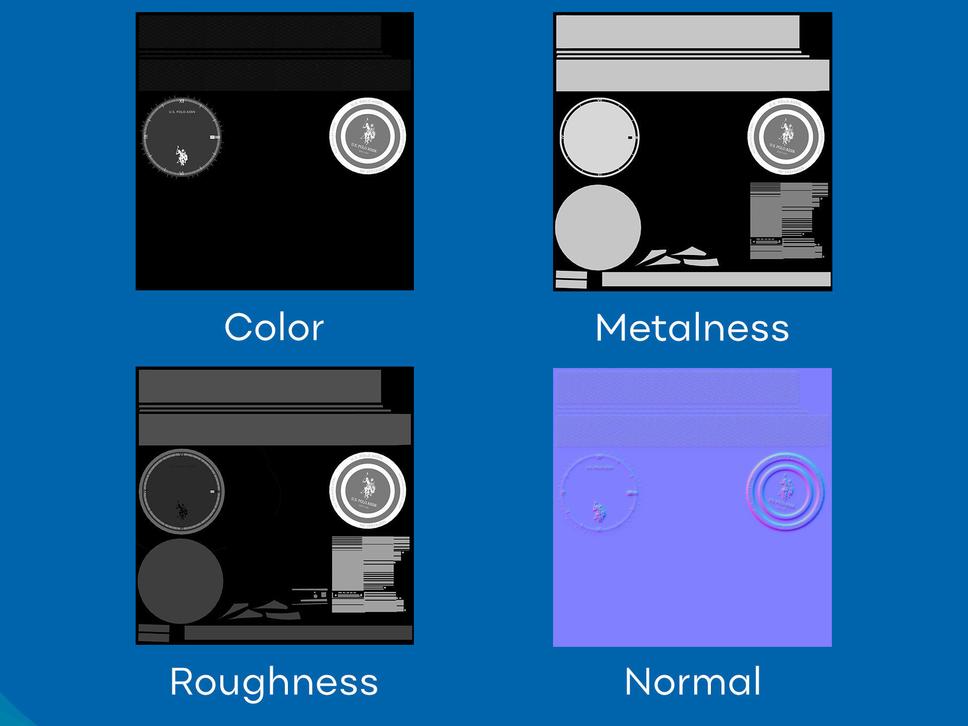 Lowpoly PBR Watch US Polo  Low-poly 3D model_4