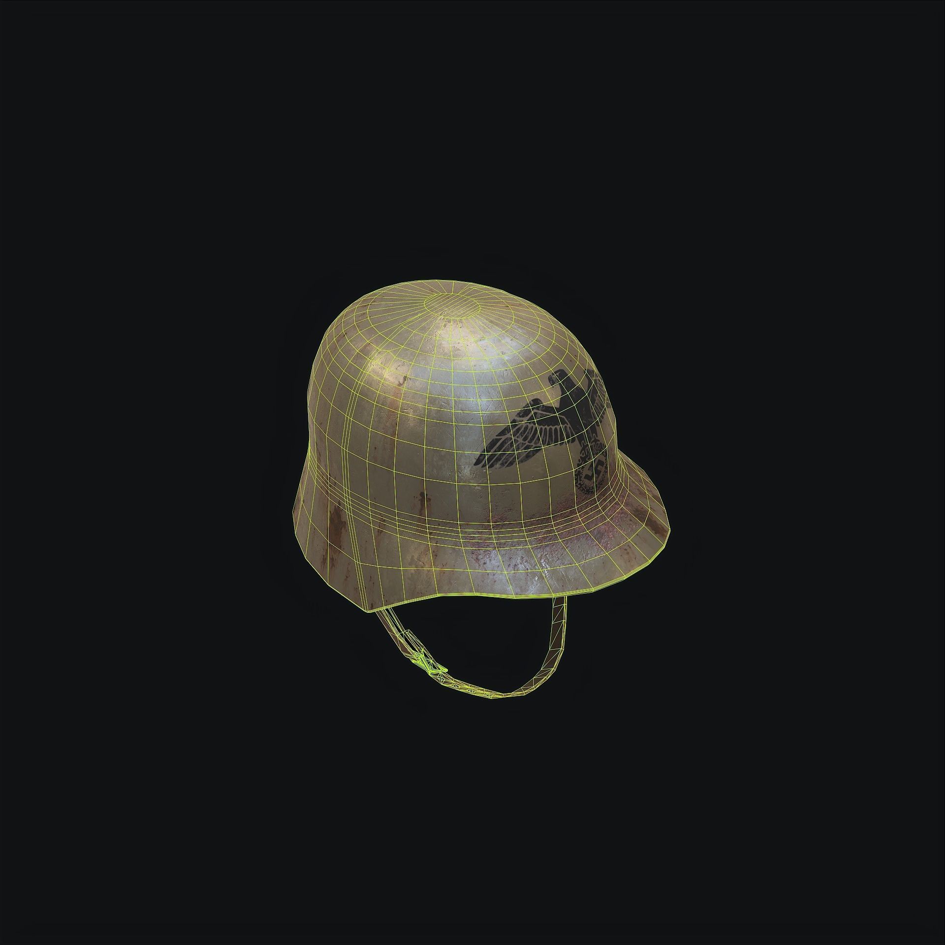 Rusty Nazi Helmet Low-poly 3D model_9