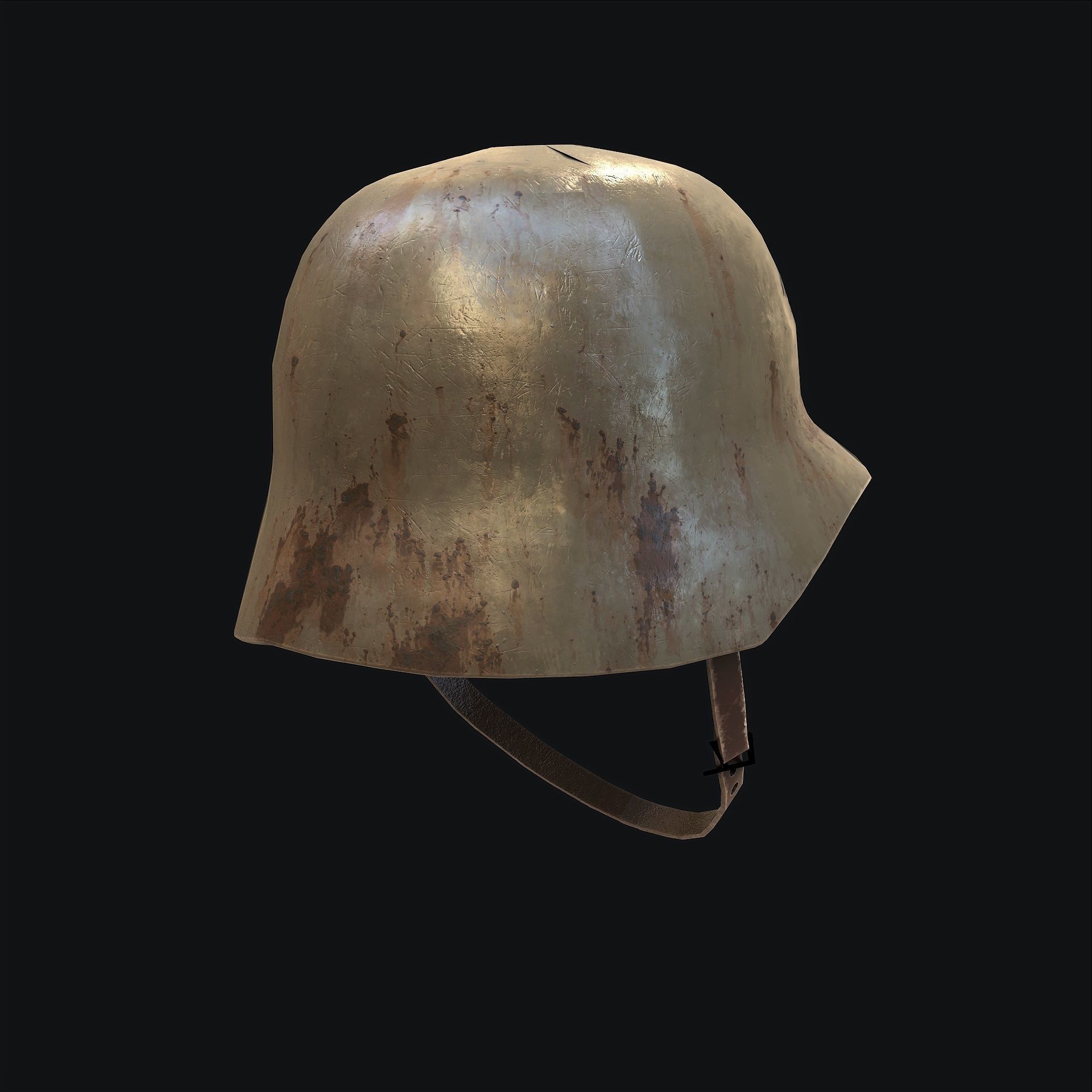 Rusty Nazi Helmet Low-poly 3D model_3