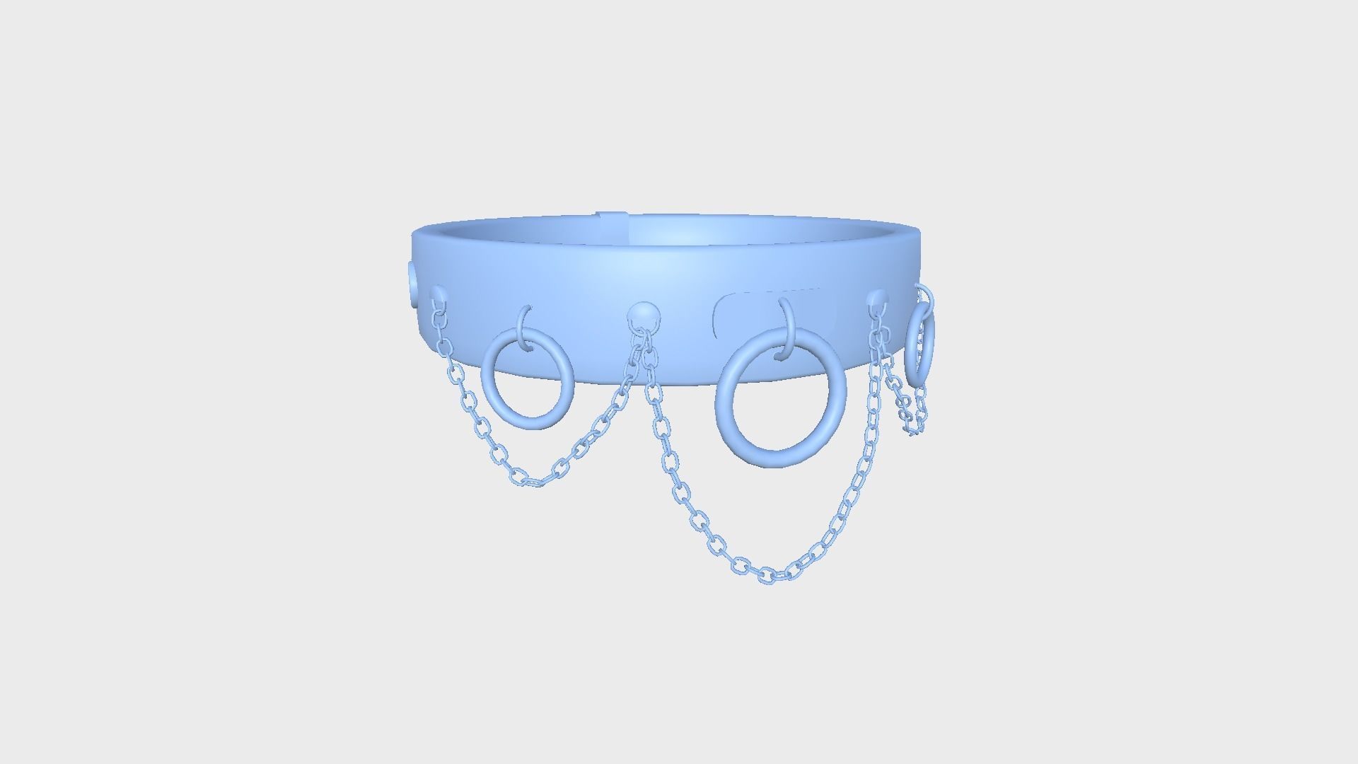 Choker Collar B02 Black Gold - Character Design Punk Gothic Low-poly 3D model_9