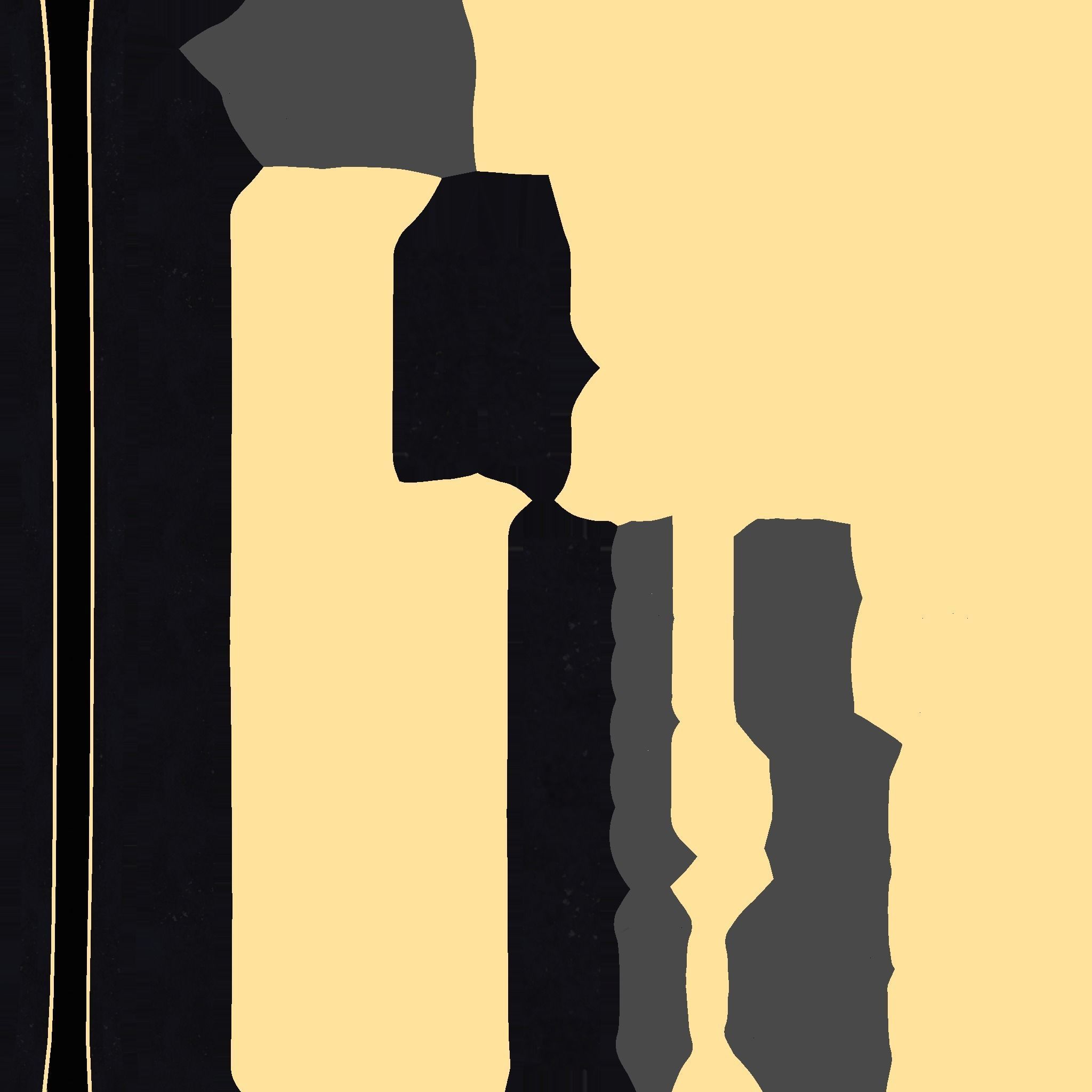 Choker Collar B02 Black Gold - Character Design Punk Gothic Low-poly 3D model_16