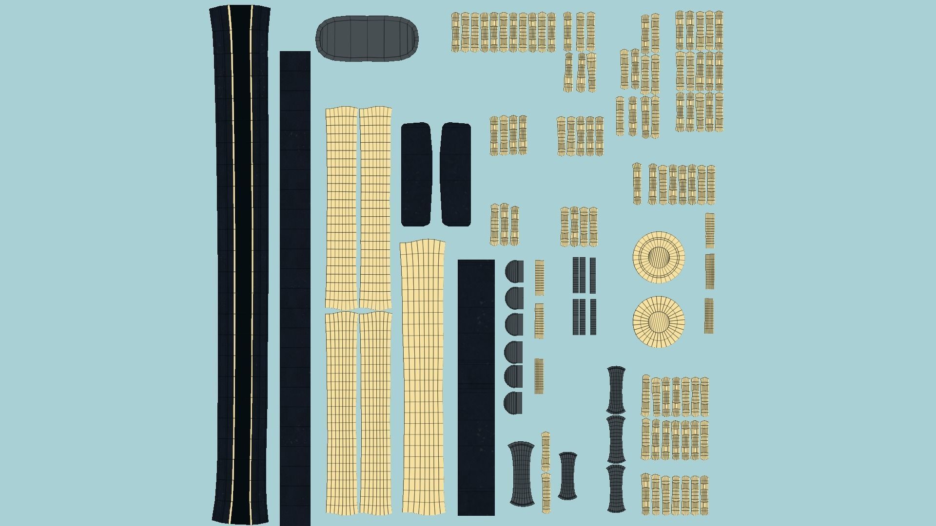 Choker Collar B02 Black Gold - Character Design Punk Gothic Low-poly 3D model_5