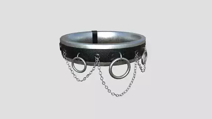 Choker Collar B04 Aluminum - Character Design Punk Gothic Low-poly 3D model
