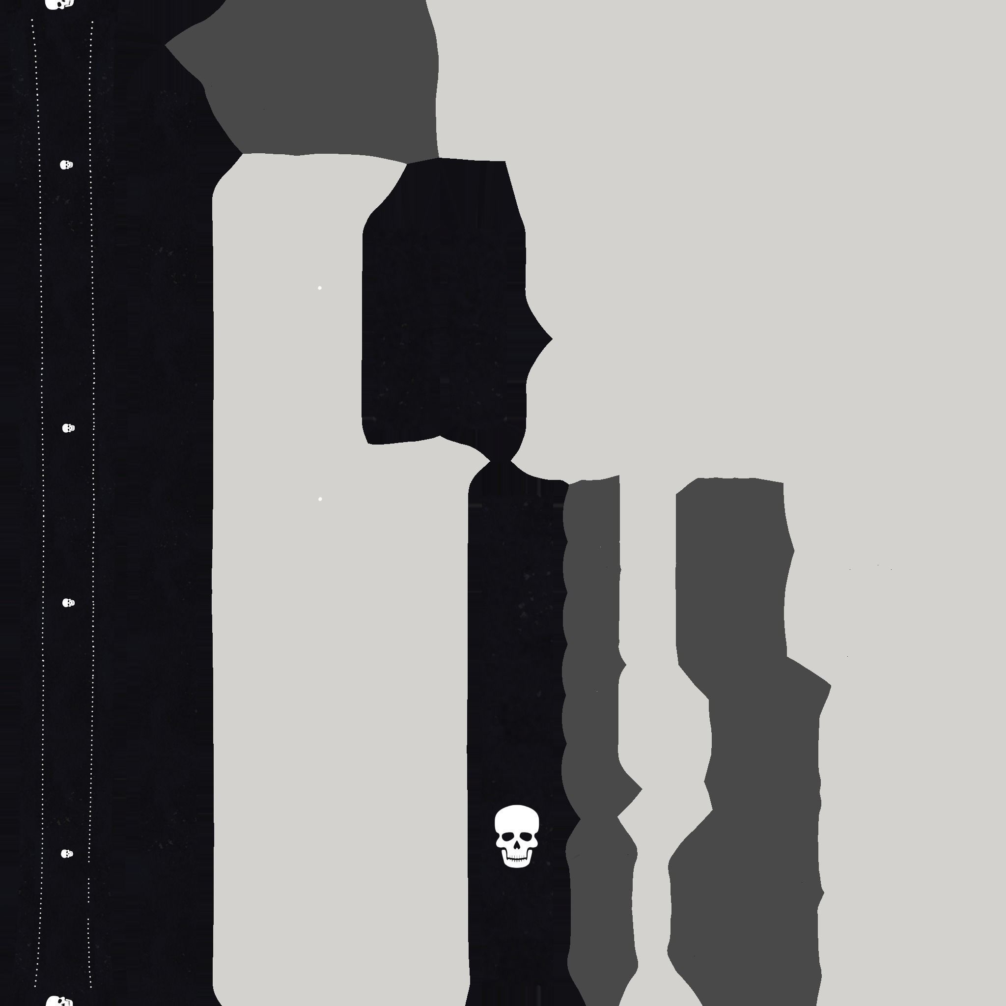 Choker Collar B05 Black Skull - Character Design Punk Gothic Low-poly 3D model_14