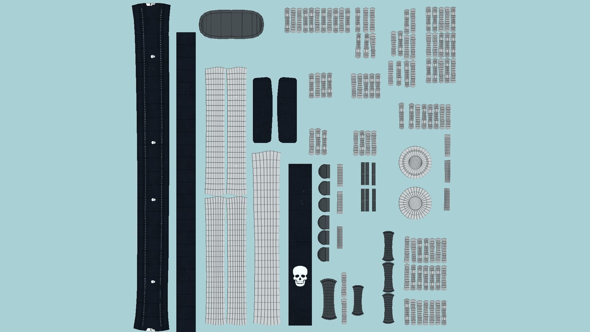 Choker Collar B05 Black Skull - Character Design Punk Gothic Low-poly 3D model_5