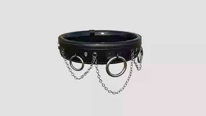Choker Collar B05 Black Skull - Character Design Punk Gothic Low-poly 3D model