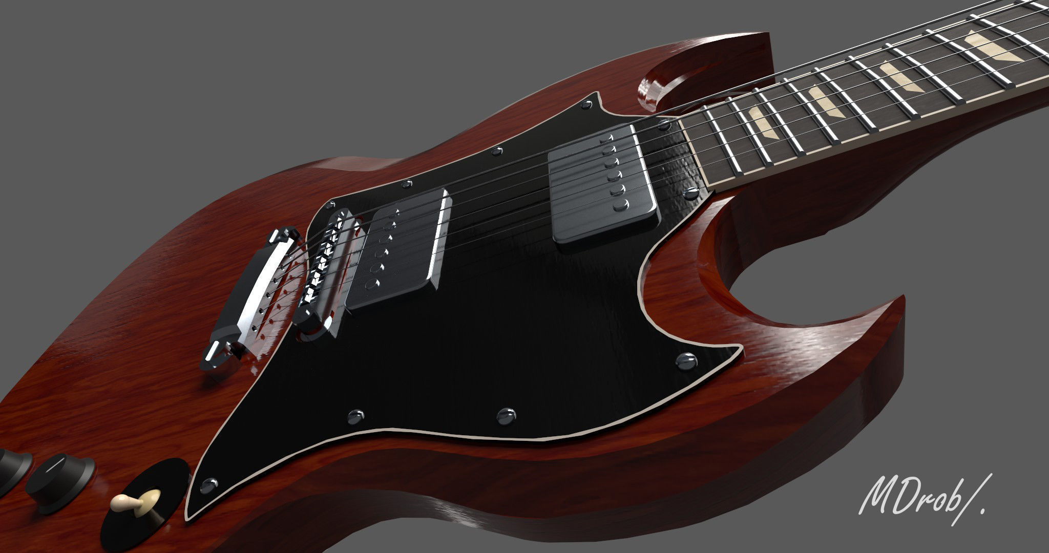 Gibson SG Electric guitar 3D model_1