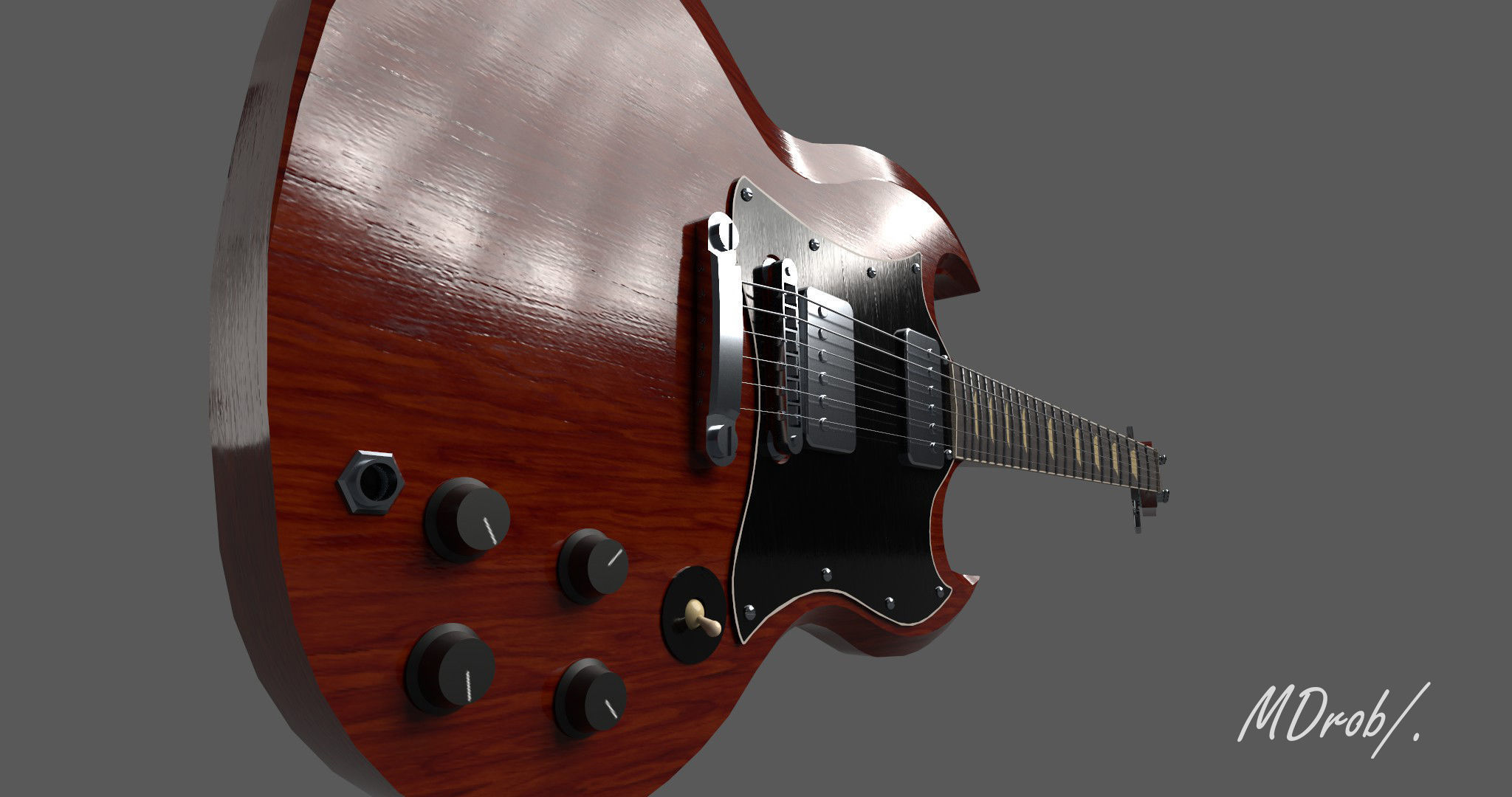 Gibson SG Electric guitar 3D model_2