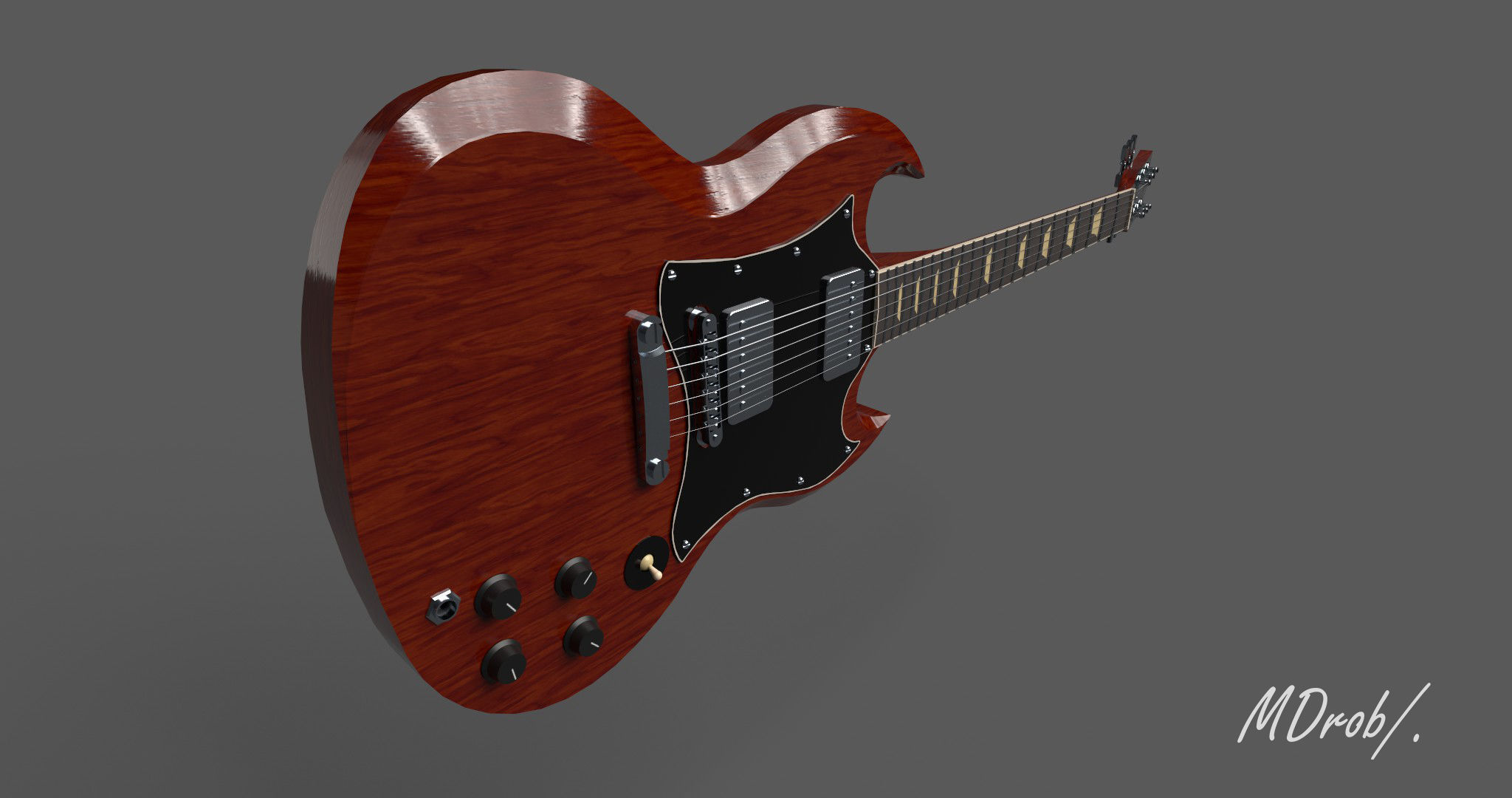 Gibson SG Electric guitar 3D model_3